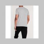 Ben Sherman šedé pánske tričko s bielym tlačeným logom materiál 100%bavlna